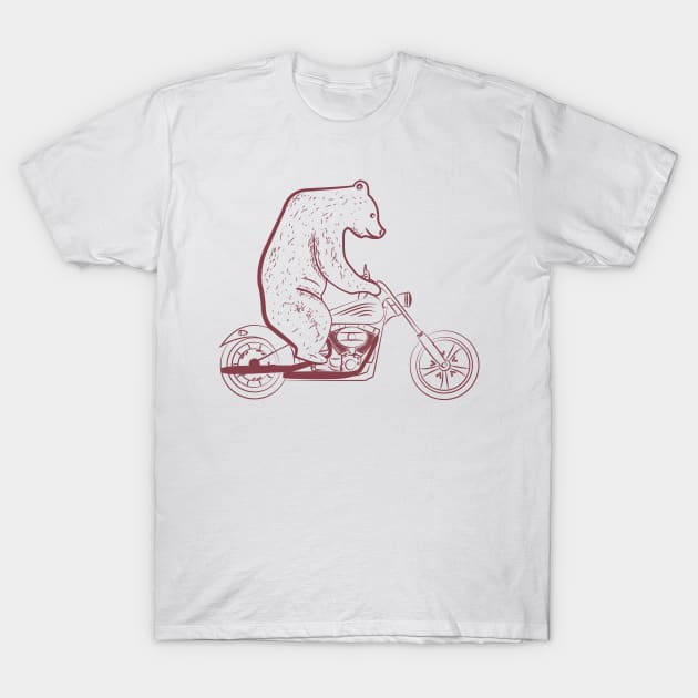 Bear on a motorcycle T-Shirt by lakokakr